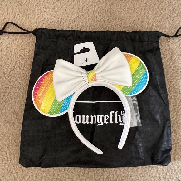 Loungefly DisneySequin Rainbow MiniBackpack, Wallet, and Ears - Picture 9 of 15
